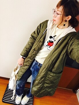 「ドラフトリーバイス」｜「アイテム（ブルゾン）」を使った、mai*さん（レディース・158cm）の冬コーディネート