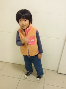「Rodeo Crowns（ロデオクラウンズ）のアイテム（ジャケット/アウター）」を使った、mash☺さん（キッズ・110cm）の秋コーディネート