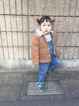 「Lee（リー）のアイテム（ブルゾン）」を使った、HoNoRiiin.さん（キッズ・90cm）の冬コーディネート