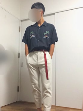 「アイテム（スラックス）」を使った、リュウセイさん（メンズ・167cm・10代）の夏コーディネート
