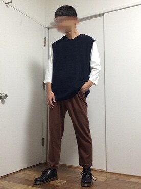 「アイテム（スラックス）」を使った、リュウセイさん（メンズ・167cm・10代）の秋コーディネート