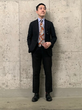 ネクタイ オレンジ 橙色系 コーディネート Zozotown