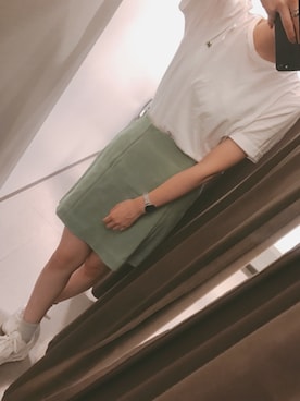 「SNIDEL（スナイデル）のアイテム（スカート、グリーン系）」を使った、pinkoさん（レディース）の夏コーディネート