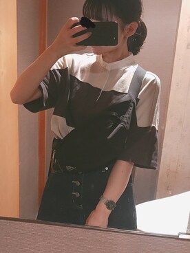 「Daniel Wellington（ダニエルウェリントン）のDaniel Wellington　ダニエルウェリントン　CLASSIC PETITE　STERLING BLACK（アナログ腕時計、ブラック系）」を使った、pinkoさん（レディース）の夏コーディネート