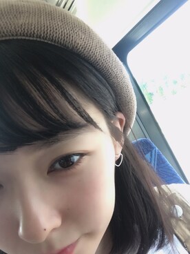 「古着のアイテム（ハンチング/ベレー帽、ベージュ系）」を使った、pinkoさん（レディース）の夏コーディネート