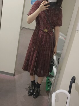 「ふるぎのアイテム（ワンピース、レッド系）」を使った、pinkoさん（レディース）の夏コーディネート