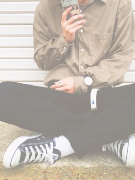 「Daniel Wellington（ダニエルウェリントン）の【Daniel Wellington】レザーバンド３６ＭＭ（アナログ腕時計）」を使った、たくみさん（メンズ・178cm）の春コーディネート