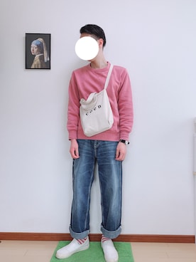 「ヒラキ（ヒラキ）のアイテム（スリッポン）」を使った、WINさん（メンズ・172cm）の春コーディネート