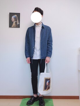 「オックスフォードシャツ」｜「アイテム（財布/小物）」を使った、WINさん（メンズ・172cm）の春コーディネート