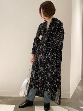 「ブーツスタイル」｜「アイテム（シャツワンピース）」を使った、kiryu_tさん（レディース・153cm）の秋コーディネート