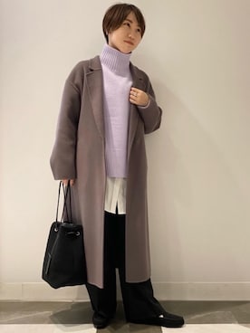 「green label relaxing（グリーンレーベルリラクシング）のFFC W テンジク ハイネック プルオーバー ニット（ニット/セーター）」を使った、kiryu_tさん（レディース・153cm）の秋コーディネート