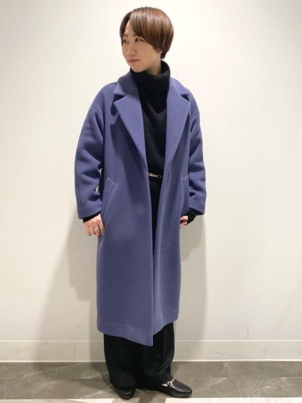 「大人カジュアル、casual、under155、一押しのアウタースタイル」｜「green label relaxingのD スプリットレザー フックベルト 20FW（ベルト、ベージュ系）」を使った、kiryu_tさん（レディース・153cm）の冬コーディネートの1枚目の写真