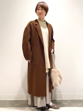 「一押しのアウタースタイル」｜「アイテム（チェスターコート）」を使った、kiryu_tさん（レディース・153cm）の冬コーディネート