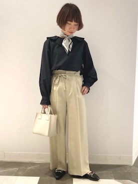 「green label relaxing（グリーンレーベルリラクシング）のアイテム（バンダナ/スカーフ）」を使った、kiryu_tさん（レディース・153cm）の春コーディネート