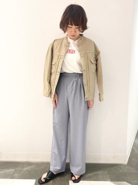 「くすみカラー」｜「アイテム（デニムジャケット）」を使った、kiryu_tさん（レディース・153cm）の春コーディネート