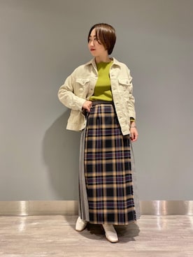 「green label relaxing（グリーンレーベルリラクシング）のアイテム（その他アウター）」を使った、kiryu_tさん（レディース・153cm）の秋コーディネート