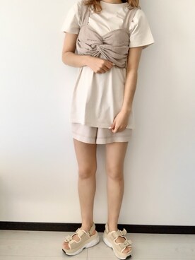 「ビスチェコーデ」｜アミリさん（レディース・163cm）の春コーディネート