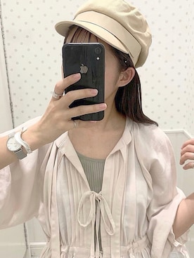 「韓国コーデ」｜「アイテム（キャスケット）」を使った、アミリさん（レディース・163cm）の春コーディネート