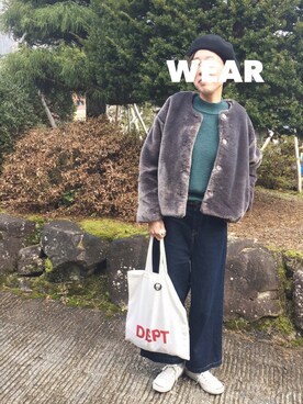 「Factor=（ファクターイコール）のアイテム（ジャケット/アウター）」を使った、pororiさん（レディース・163cm）の冬コーディネート