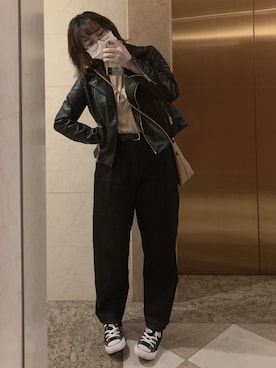 「H&M（エイチ・アンド・エム）のアイテム（スーツジャケット）」を使った、satin1225さん（レディース・163cm）の冬コーディネート