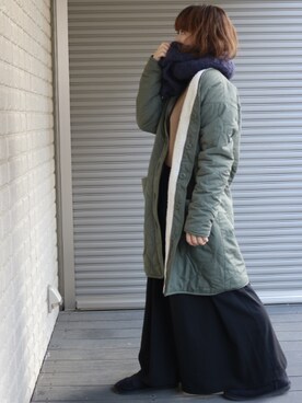 「SEVENDAYS=SUNDAY（セブンデイズサンデイ）のアイテム（ノーカラージャケット）」を使った、nontaさん（レディース・148cm）の冬コーディネート