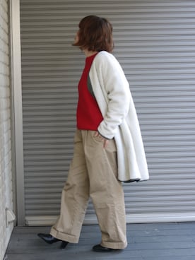 「SEVENDAYS=SUNDAY（セブンデイズサンデイ）のアイテム（ノーカラージャケット）」を使った、nontaさん（レディース・148cm）の冬コーディネート