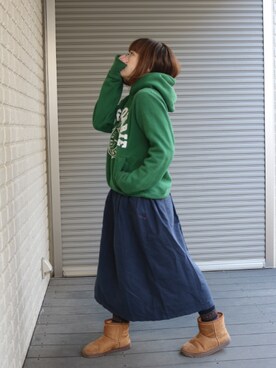 「SEVENDAYS=SUNDAY（セブンデイズサンデイ）のアイテム（ノーカラージャケット）」を使った、nontaさん（レディース・148cm）の冬コーディネート