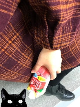 「ゆるカジ」｜「アイテム（ワンピース/ドレス）」を使った、ねこうちゃさん（レディース・157cm）の冬コーディネート