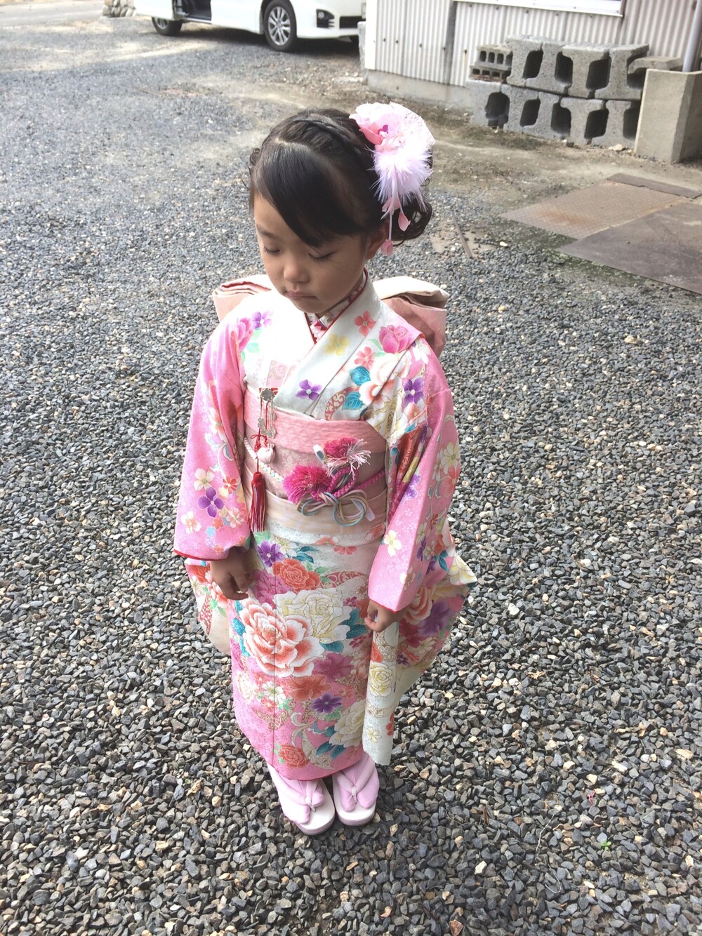 「女の子、七五三」｜「後ろ姿のアイテム（その他、その他）」を使った、merorons さん（キッズ・120cm）の秋コーディネートの1枚目の写真