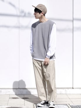 「SUNSEA（サンシー）のアイテム（帽子）」を使った、_ryo_さん（メンズ・180cm）の春コーディネート