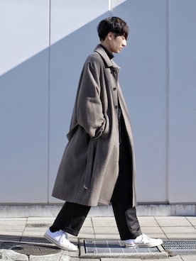 「stein（シュタイン）のアイテム（ステンカラーコート）」を使った、_ryo_さん（メンズ・180cm）の冬コーディネート