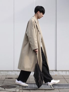 「アイテム（トレンチコート）」を使った、_ryo_さん（メンズ・180cm）の冬コーディネート