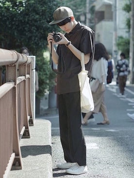 「SUNSEA（サンシー）のアイテム（帽子）」を使った、_ryo_さん（メンズ・180cm）の夏コーディネート