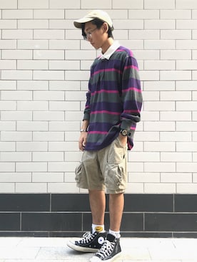 「MADNESSのアイテム（帽子）」を使った、sevenさん（メンズ・178cm）の秋コーディネート