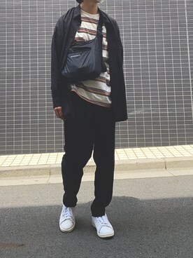 「WhoWhat（フーワット）のアイテム（トップス）」を使った、ゆさん（メンズ・172cm）の春コーディネート