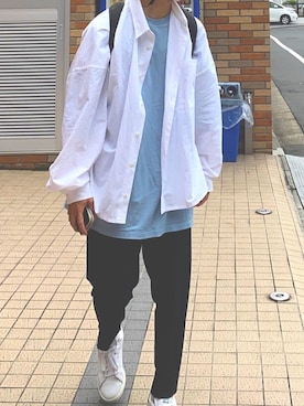 「WhoWhat（フーワット）のアイテム（トップス）」を使った、ゆさん（メンズ・172cm）の夏コーディネート