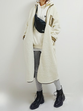 「DHOLIC（ディーホリック）のアイテム（その他アウター）」を使った、yu.さん（レディース・165cm）の冬コーディネート