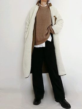 「DHOLIC（ディーホリック）のアイテム（その他アウター）」を使った、yu.さん（レディース・165cm）の冬コーディネート