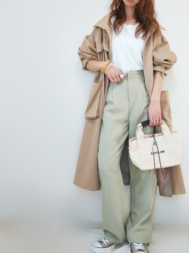 「DHOLIC（ディーホリック）のアイテム（その他アウター）」を使った、yu.さん（レディース・165cm）の春コーディネート