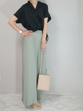 「SonnyLabel」｜「アイテム（アナログ腕時計）」を使った、yu.さん（レディース・165cm）の夏コーディネート