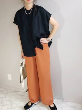 「SonnyLabel」｜「アイテム（アナログ腕時計）」を使った、yu.さん（レディース・165cm）の夏コーディネート