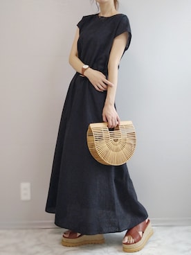 「SonnyLabel」｜「アイテム（アナログ腕時計）」を使った、yu.さん（レディース・165cm）の夏コーディネート