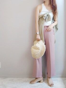 「Crisp」｜「アイテム（アナログ腕時計）」を使った、yu.さん（レディース・165cm）の夏コーディネート