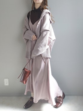 「OZOC（オゾック）のアイテム（その他シューズ）」を使った、yu.さん（レディース・165cm）の秋コーディネート
