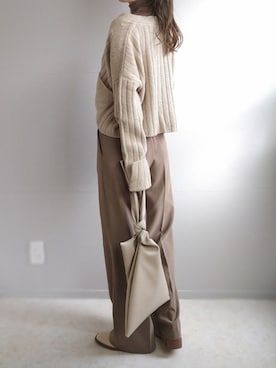 「rectangle（レクタングル）のアイテム（カーディガン/ボレロ）」を使った、yu.さん（レディース・165cm）の冬コーディネート