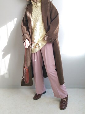 「OZOC（オゾック）のアイテム（その他シューズ）」を使った、yu.さん（レディース・165cm）の冬コーディネート