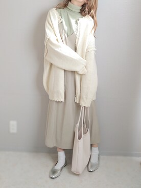 「LAC-VERT（ラック・ヴェール）の【LAC VERT/ラック・ヴェール】PUレザートートバッグ（トートバッグ）」を使った、yu.さん（レディース・165cm）の冬コーディネート