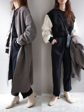 「Lee（リー）のアイテム（その他パンツ）」を使った、yu.さん（レディース・165cm）の秋コーディネート
