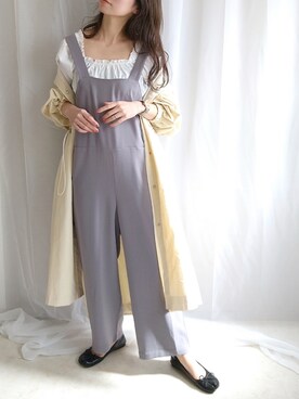 「DHOLIC STYLE（ディーホリックスタイル）のアイテム（その他アウター）」を使った、yu.さん（レディース・165cm）の春コーディネート