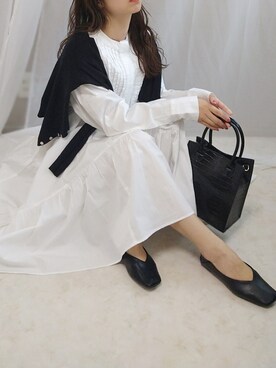 「rectangle（レクタングル）のアイテム（シャツワンピース）」を使った、yu.さん（レディース・165cm）の春コーディネート